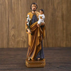 Saint Joseph Carrying Child Jesus Statues Religious Figurines Resin Model Sculpture St. Joseph God Christ Church Desk Decor Lootquake LLC