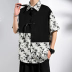 M-5XL Plus Size Mens Short Sleeve Shirt Chinese Traditional Tai Chi Kung Fu Mandarin Collar Frog-Button Clothes Summer Tops Man Lootquake LLC