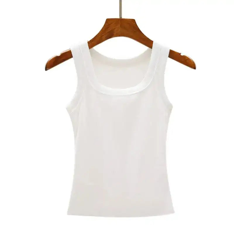 Camisole Tank Soft Cotton Top Women Summer Outfits Tight And Sexy Tank Top Knitted Bottom Shirt And Sleeveless Top For Outerwear