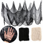 2M/4M Halloween Decorations Black Creepy Gauze Cloth Window Table Door Net Spooky Fancy Dress Party Haunted House Wall DIY Decor
