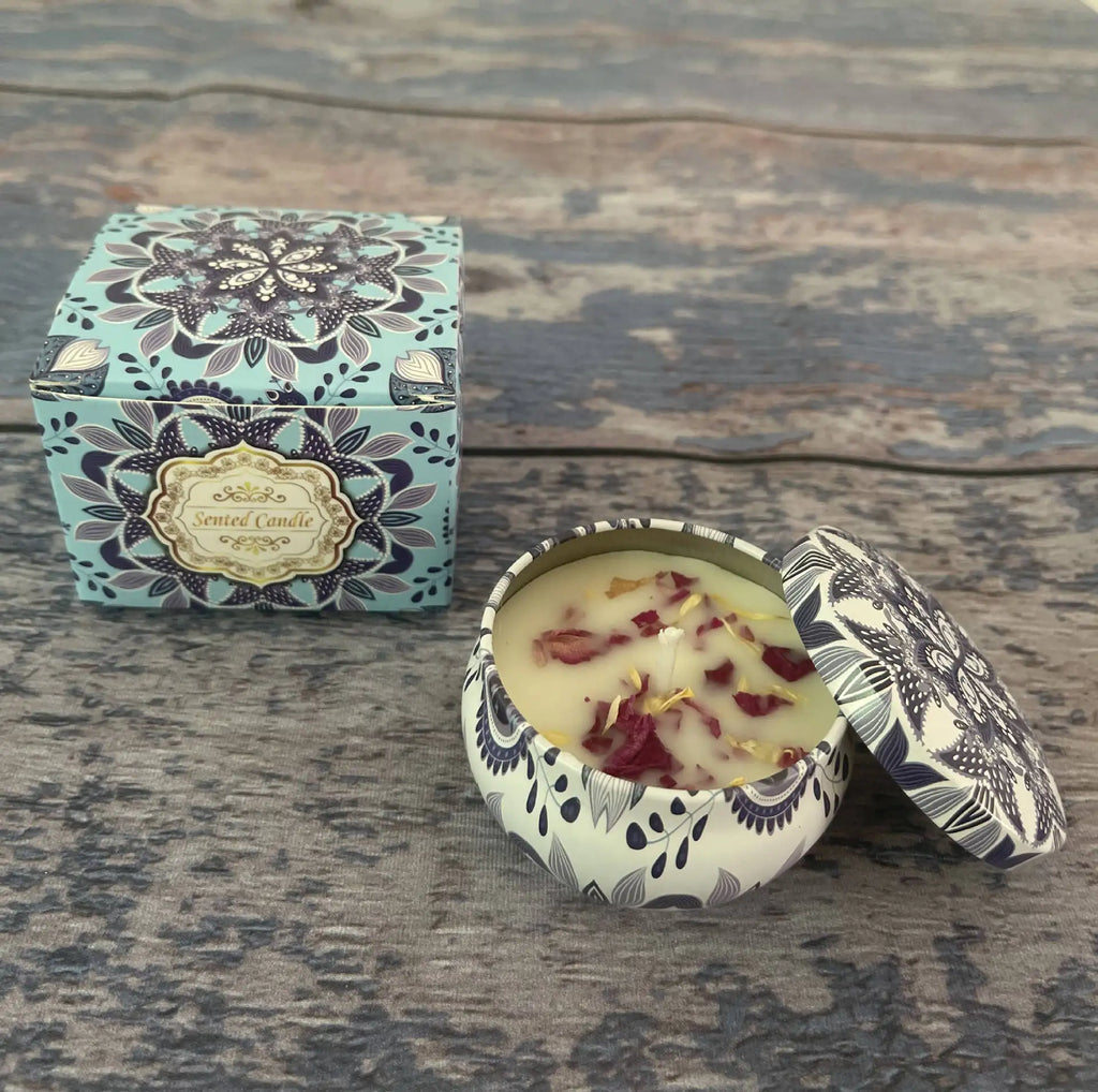 Soybean wax dried flower scented candle? Wedding companion gift birthday gift floral fragrance incense candle Lootquake LLC
