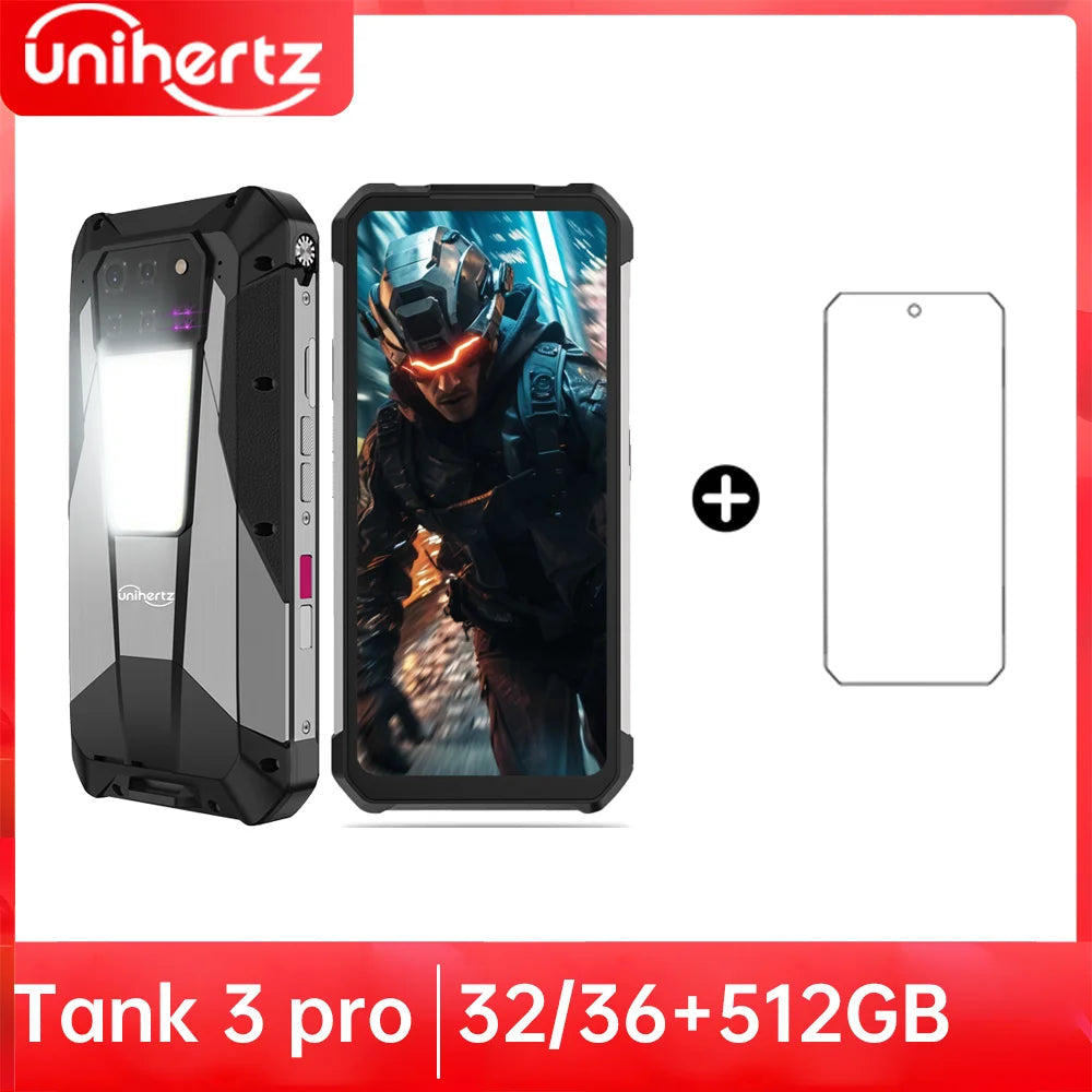 US EU MX Warehouse Unihertz Tank 3 Pro 8849 with 100 Lumens 5G Projector phone,32GB/36GB RAM,512GB ROM,23800mAh 120W,200MP, NFC Lootquake LLC