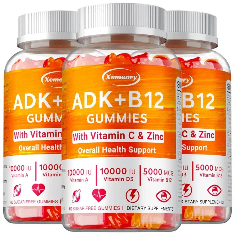 Vitamin D3 K2 + Vitamin B12 Gummies - Boost Metabolism, Eyes, Bone, Energy, Nerve, Immune Support Lootquake LLC