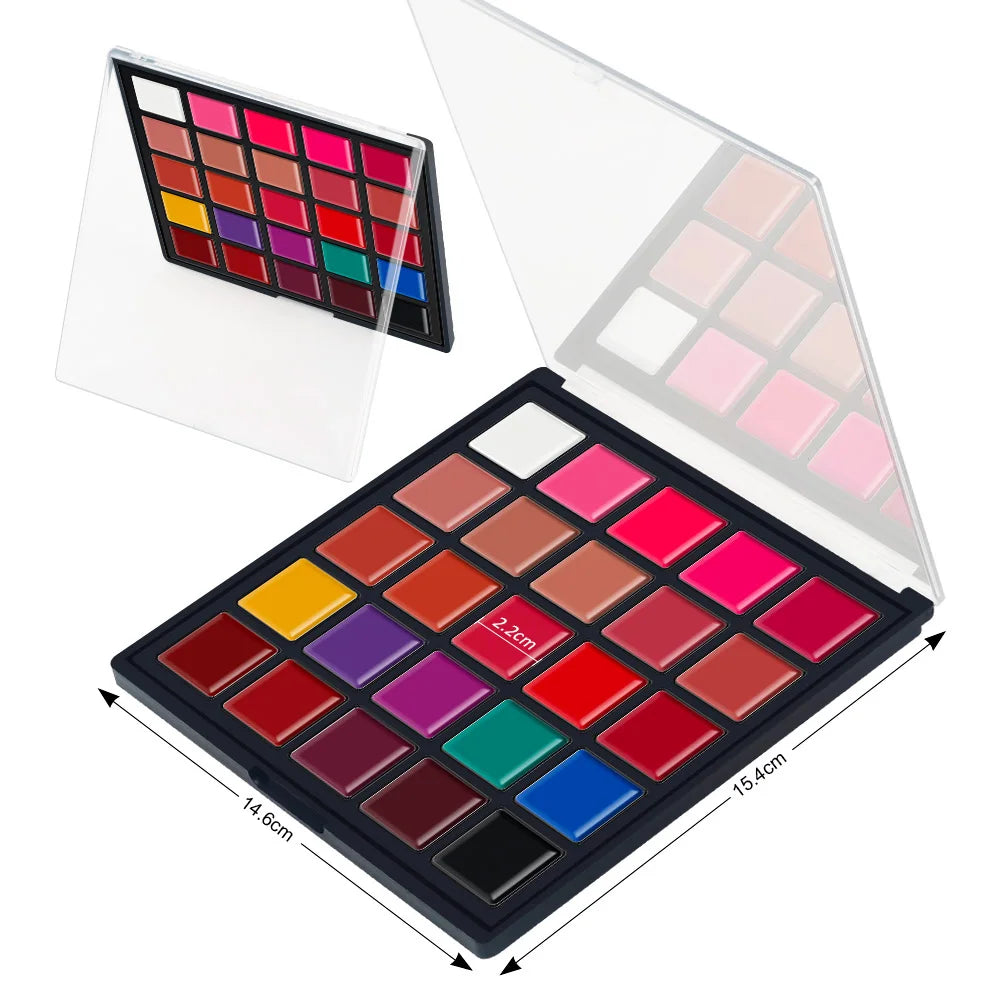 25 Color Lipsticks Palette Waterproof Long Lasting Pigment Moisturizing Cosmetic Makeup Lipgloss Palette Professional Cosmetic Lootquake LLC