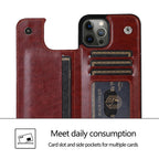 Luxury Leather Cover For iPhone 14 12 13 Mini 11 Pro XR XS Max 6 6s 7 8 Plus 5 5s Wallet Phone Card Slot Flip PU Leather Kickstand Card Slots Case Double Magnetic Clasp Durable Shockproof Cover For iPhone