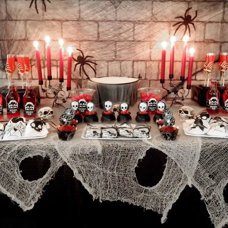 Horror Halloween Party Decoration Haunted Houses Doorway Outdoors Decorations White Creepy Cloth Scary Gauze Gothic Props Lootquake LLC
