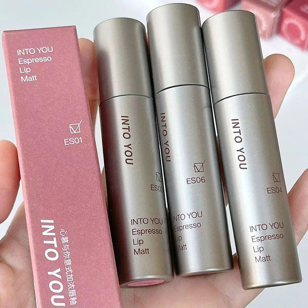 INTOYOU Matte Lipstick Longlasting Lip Clay Velvet Waterproof Lip Gloss Non-sumdge Non-stuicky Lip Stain Espresso Lips Makeup