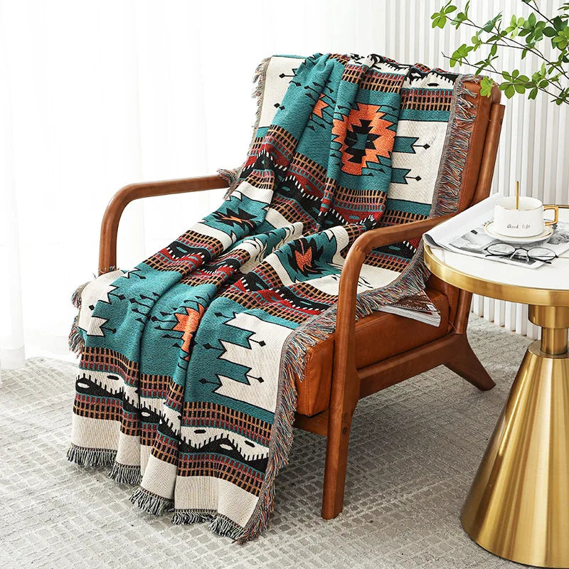 Bohemian Throw Blanket For Beds Outdoor Camping Blanket Sofa Cover Indian Sofa Towel Bed Cover Rug Tablecloth Living Room Decor Lootquake LLC