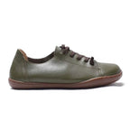 MVVJKE Women Shoes Flat 100% Authentic Leather Plain toe Lace up Ladies Shoes Flats Woman Moccasins Female Footwear Lootquake LLC