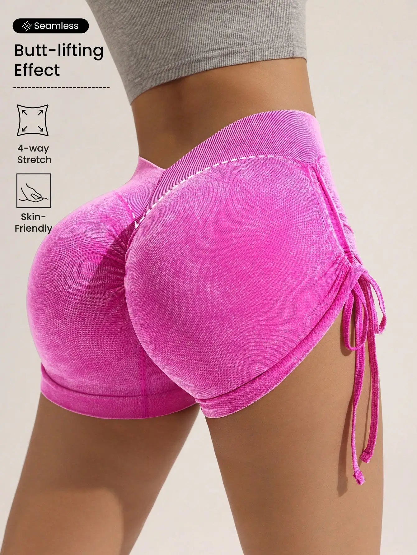 MatteFit Peach Lift Euro Style Women's Yoga Shorts THRIXINE