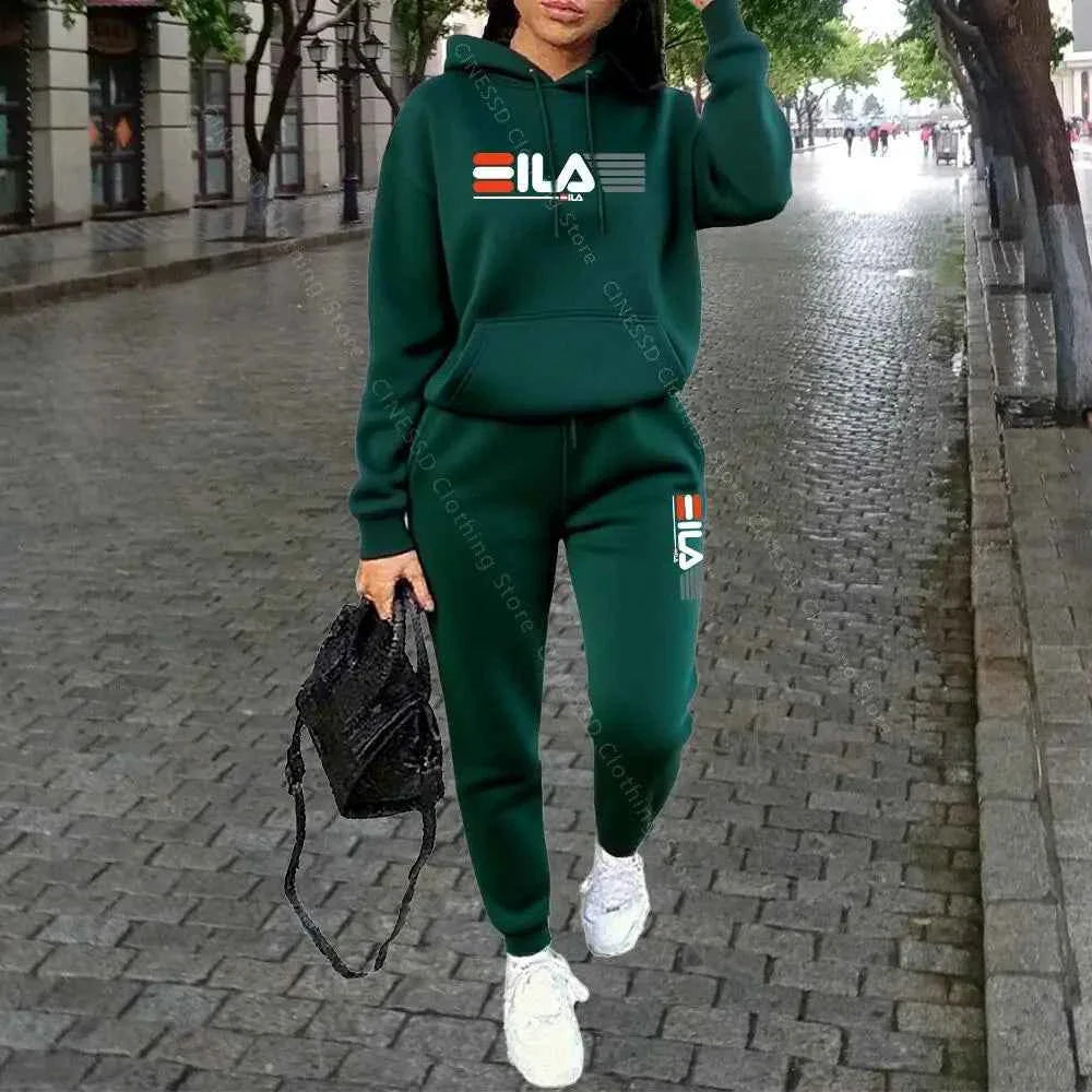 Women's Luxury Hoodie & Pants Streetwear Set THRIXINE