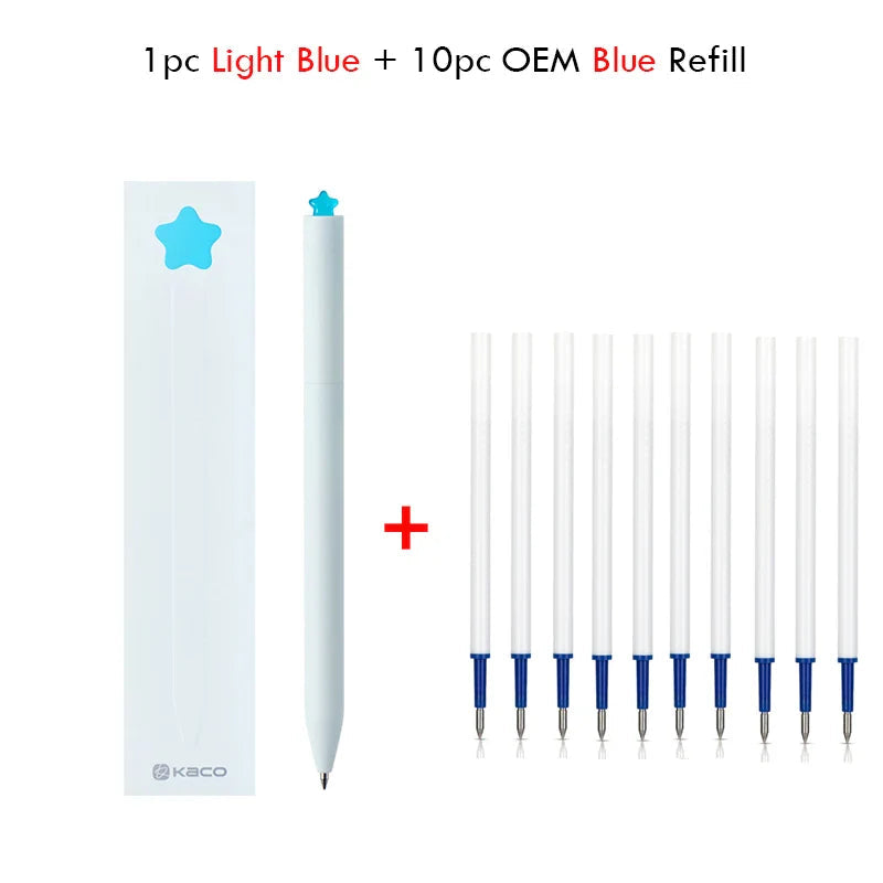 KACO Gel Pens Sets School Office Supplies for Kids 0.5mm High-capacity Heart / Star Sign Writing Gadgets Love Gift Cute Items Lootquake LLC