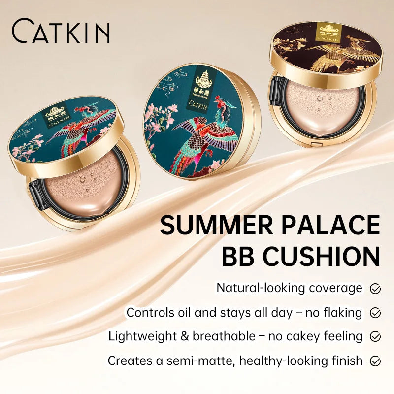 Catkin Phoenix Cushion Foundation Full Coverage, Sheer Satin Finish, Refill Included, Light Beige Lootquake LLC