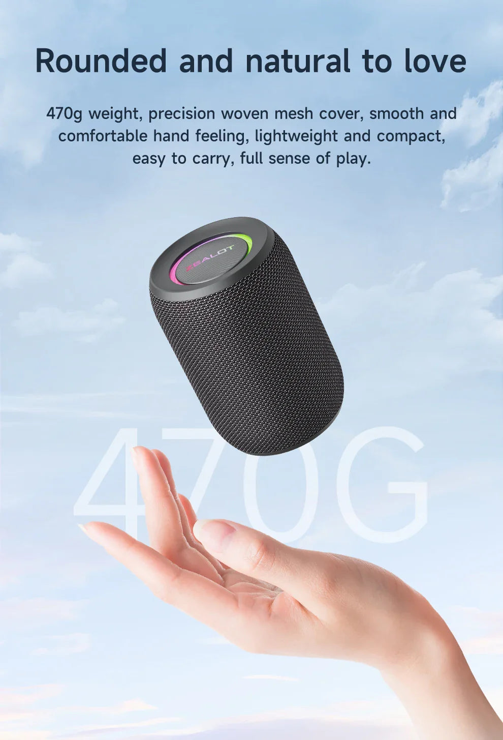Zealot-S32PRO Powerful Bluetooth Speaker, Bass Wireless, LED Light, Outdoor Speakers, Subwoofer, Waterproof Sound Box Support Lootquake LLC