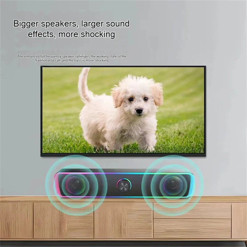 Bluetooth Speaker 4D Surround Soundbar Wired Computer Speakers Stereo Subwoofer Sound Bar for Laptop PC Theater TV Aux 3.5mm Lootquake LLC