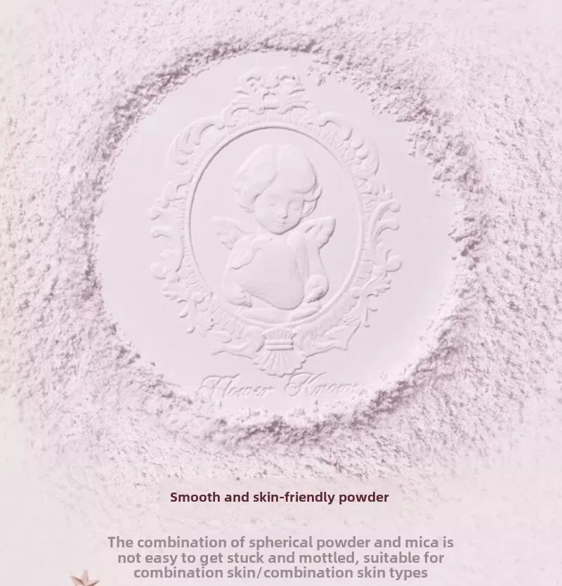 Flower Knows Strawberry Cupid Collection Pressed Powder Mineral Makeup Powder Foundation With Concealer & Finishing Vegan