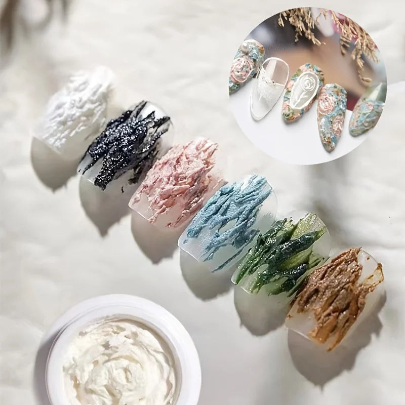 6 Colors Gel Nail Art Plaster Effect 3D Sand Texture No Need Top Coat Gel Polish UV Nail Polish Lacquer Varnish Lootquake LLC