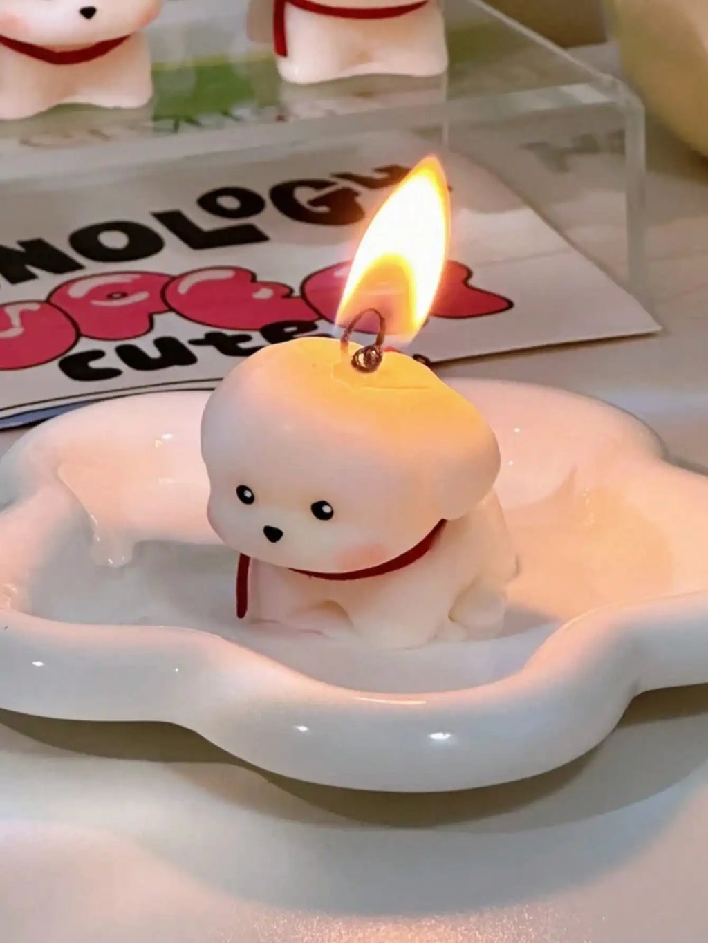 Burning 6h Cartoon 3D Cute White Puppy Candle Home Decor Candle Scented Candle Home Use Girl Aromatherapy Home Aromatic Candle Lootquake LLC