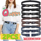 Buckle-Free Invisible Elastic Belt Adjustable Stretch Waist Band for Women Men Jean Pants Dress No Buckle Easy to Wear