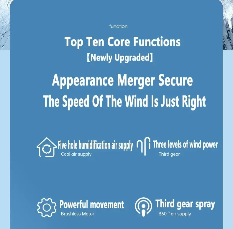 3 In 1 Fan AIr Conditioner Household Small Air Cooler LED Night Light Portable Humidifier Air Adjustment Fan Office Home Fan New Lootquake LLC