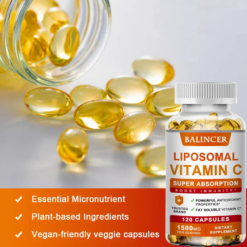 Liposomal Vitamin C Supplement - Easily Absorbed, Fat-Soluble Vitamin C, Antioxidant, Support Immune System, Promote Skin Health Lootquake LLC