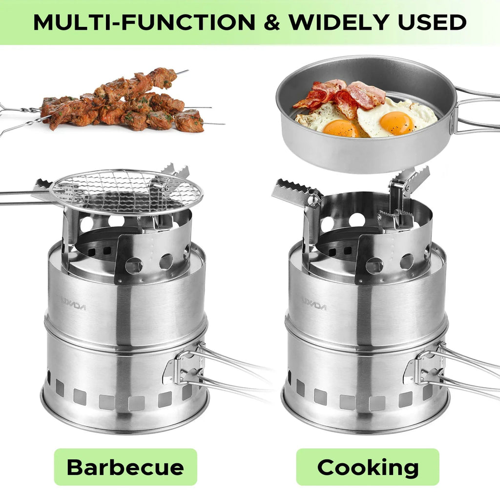 FlexFire: Compact Dual-Fuel Outdoor Cooking Stove THRIXINE
