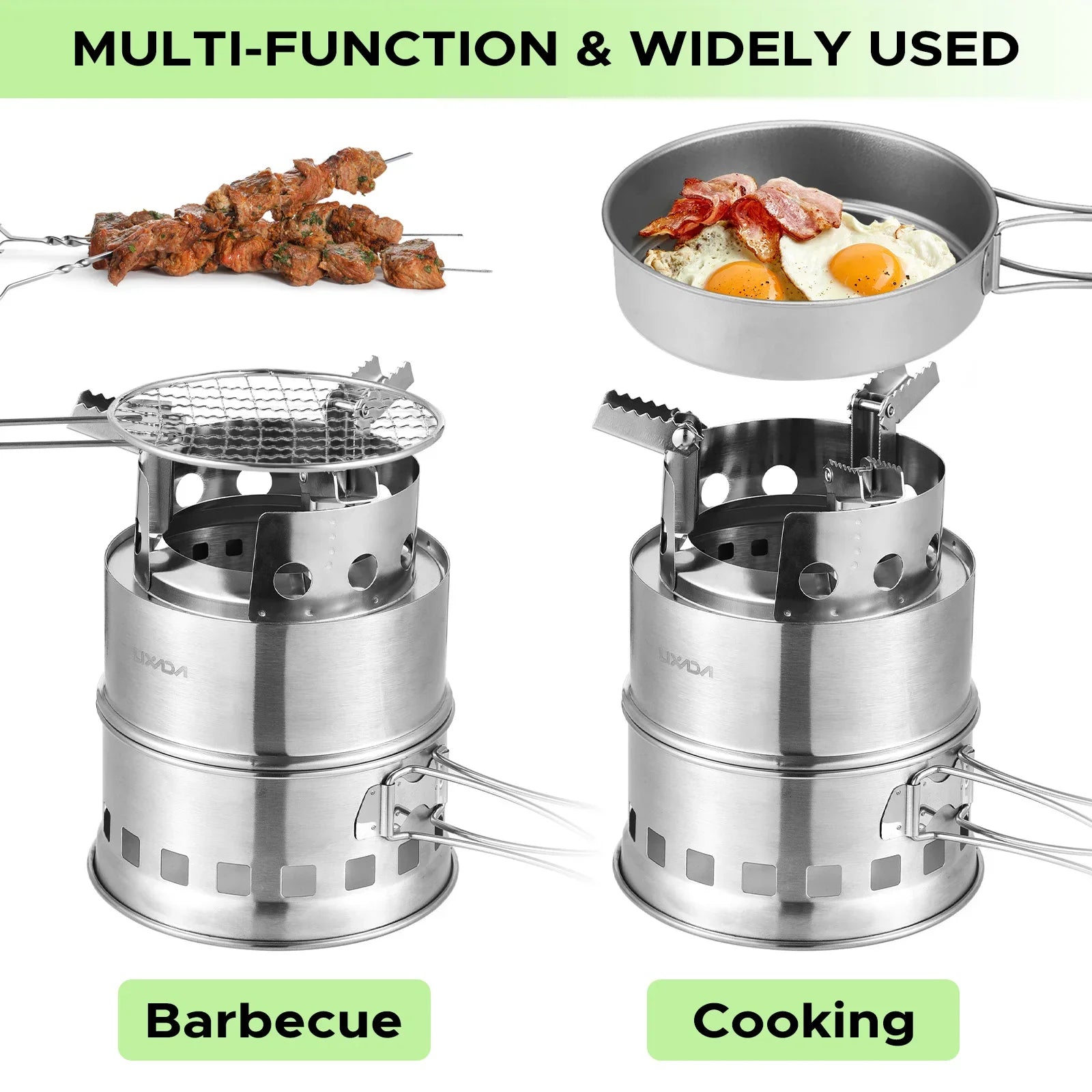 FlexFire: Compact Dual-Fuel Outdoor Cooking Stove THRIXINE
