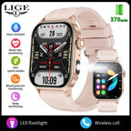LIGE FlashSmart: 2 HD, AI, Sports & Health Tracker THRIXINE