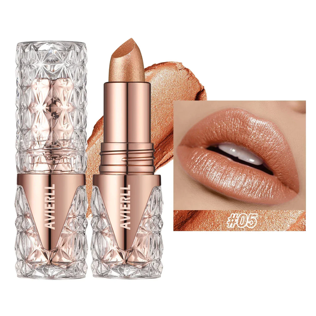Fine Glitter lipstick, Quicksand Gold Lipstick, Moisturizing Silky Mermaid Girl Pink, Long-Lasting Waterproof Grapefruit Orange Lootquake LLC