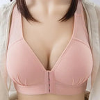 WTEMPO Plus Size Thin Non-steel Ring Front Buckle Cotton Bra Gathered Comfortable Underwear Soft Collection lingerie