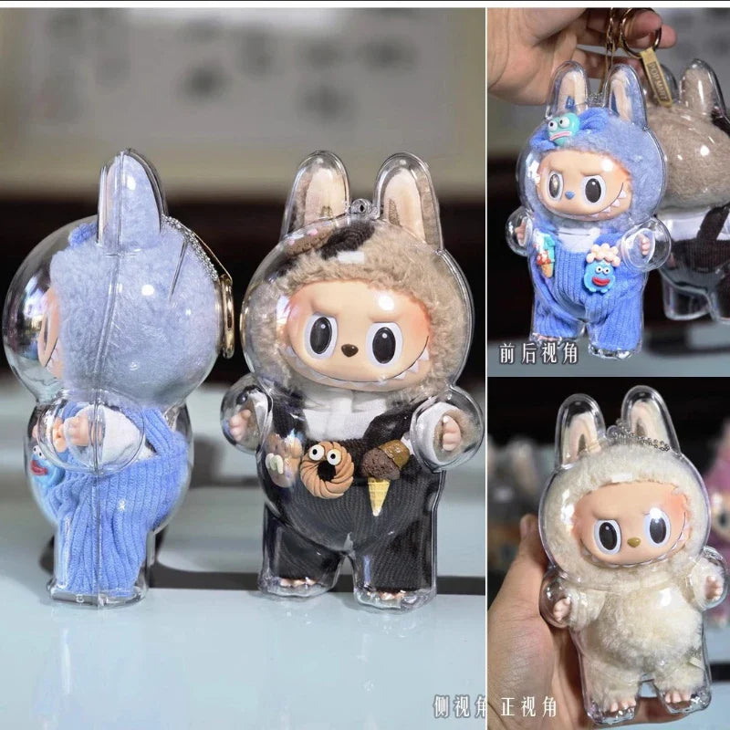 17cm Labubu Protector Case Labubu V1V2V3 Suitable for Wearing Clothes Protective Acrylic Storage Case Transparent DIY Gifts Lootquake LLC
