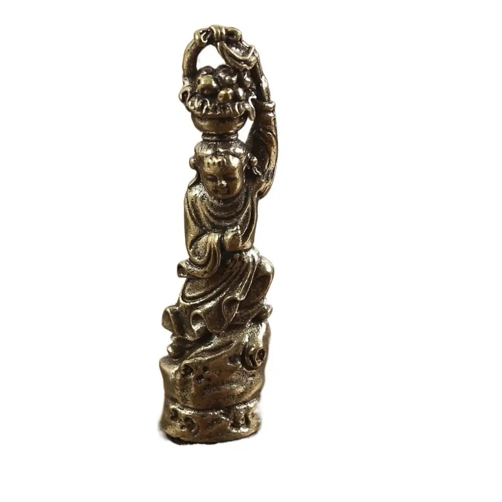 Vintage Copper Crafts Buddha Sculpture Handmade DIY Buddha Pendant Accessories Carved Buddha Miniatures Home Decor