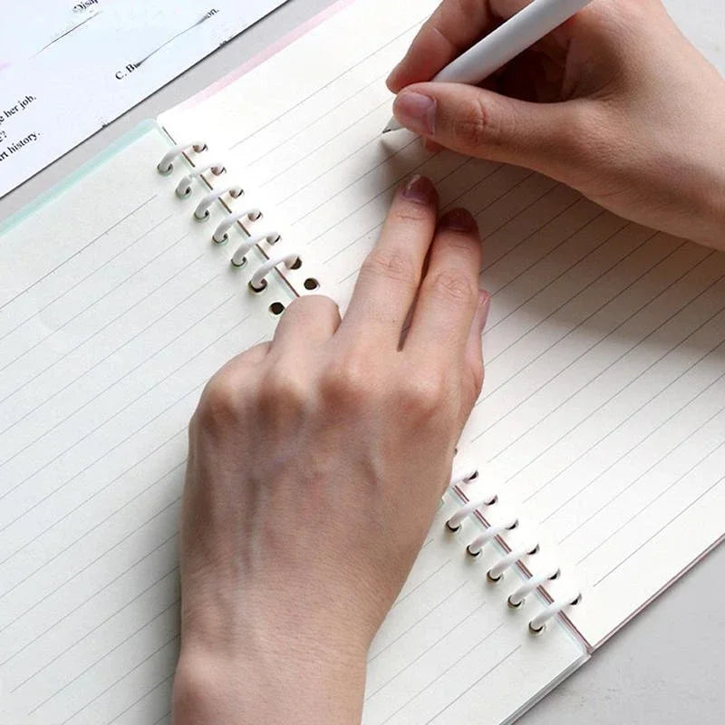 5pcs Loose-leaf Binding Ring Spring Spiral Rings Plastic Binder Strip 30 Holes For A4 Paper Notebook Stationery Office Supplies Lootquake LLC