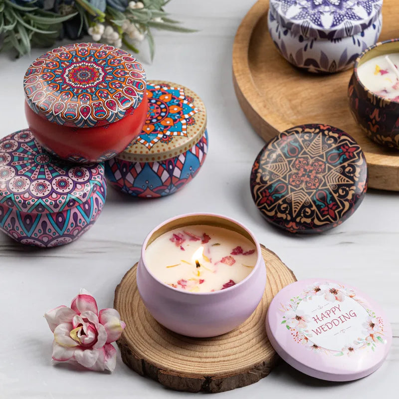 Soybean wax dried flower scented candle? Wedding companion gift birthday gift floral fragrance incense candle Lootquake LLC