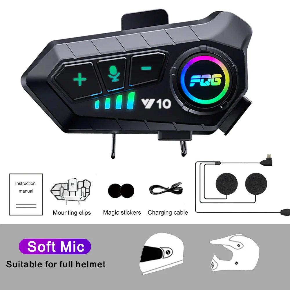 Bluetooth 5.3 Helmet Headset Wireless Hands-free Call Phone Kit Motorcycle Waterproof Earphone MP3 Music Player Speaker for Moto Lootquake LLC
