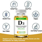 Vitamin D3 5000 IU - Supports Strong Bones & Immune Health - Gluten Free Non-GMO Vitamin D Supplement Lootquake LLC