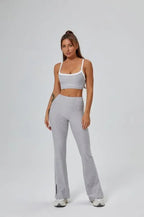 FlareLift Yoga Set: High-Waist Pants & Backless Bra THRIXINE