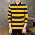 Male Sweatshirts 100℅ Cotton Pullover Stripe Business Formal Red Mens Polo Shirts Clothing Deals High Quality New Luxury Sale Xl