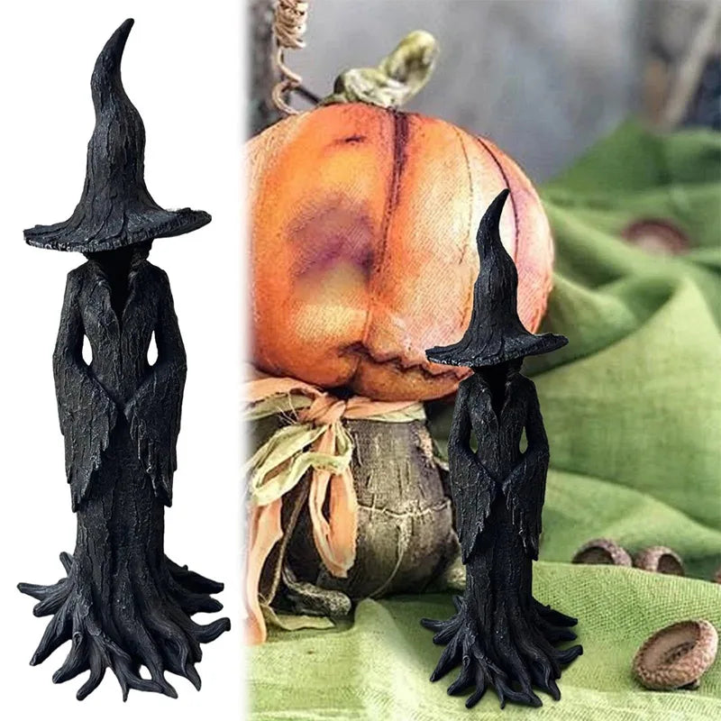 Halloween Witch Decoration Statue, Gothic Resin Sculpture Ornament, Retro Magician Decoration Craft, Dark Fantasy Decoration. Lootquake LLC