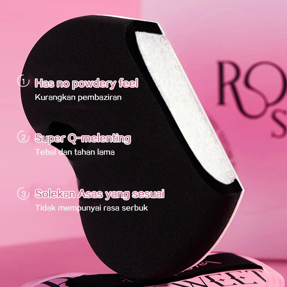 ROCK SWEET Cotton Candy Heart-shaped Pink Soft Makeup Soft Wet And Dry Dual-use Liquid Foundation Powder Puff Lootquake LLC