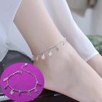 Silver color Stars Anklet Double Layer plated Charms Ankle Bracelet Jewellery Anklets For Women Foot Jewelry Love 2023 new hot Lootquake LLC