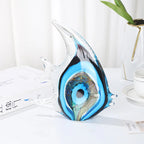Exquisite Blue Stripe Tropical Fish Sculpture Hand-blown Glass Sculpture Home Decoration Glass Fish Home Interior Decor Craft Lootquake LLC