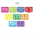4 PCS Mexican Party Banners,  Plastic Papel Picado Mexico Decor, Easter Decor, ,  Day of The Dead Decoration, 18 Feet Total  ﻿ Lootquake LLC