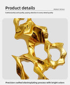 Abstract Art Sculpture Electroplating Transparent Resin Craft Model Modern Home Decor LivingRoom Office Desktop Statue Ornaments Lootquake LLC