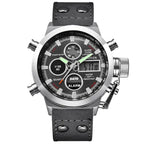 1pc / lot Men Genuine XINEW Brand Designer Watches Students Fashion Leather Band Alarm Stopwatch Electronic Watch Montre Homme