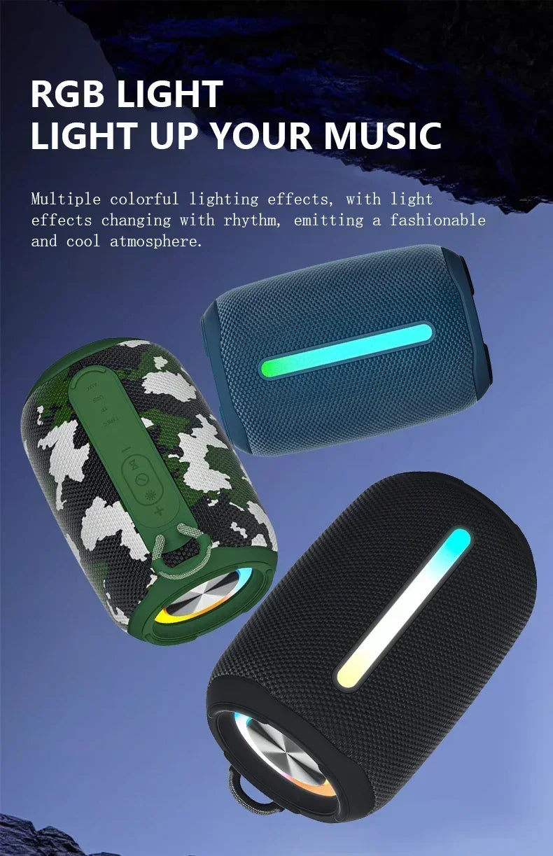 Super Powerful Wireless 5.3 Bluetooth Speaker RGB Light Caixa De Som Enhanced Bass IPX6 Waterproof Subwoofer 3D Stereo Sound Box Lootquake LLC