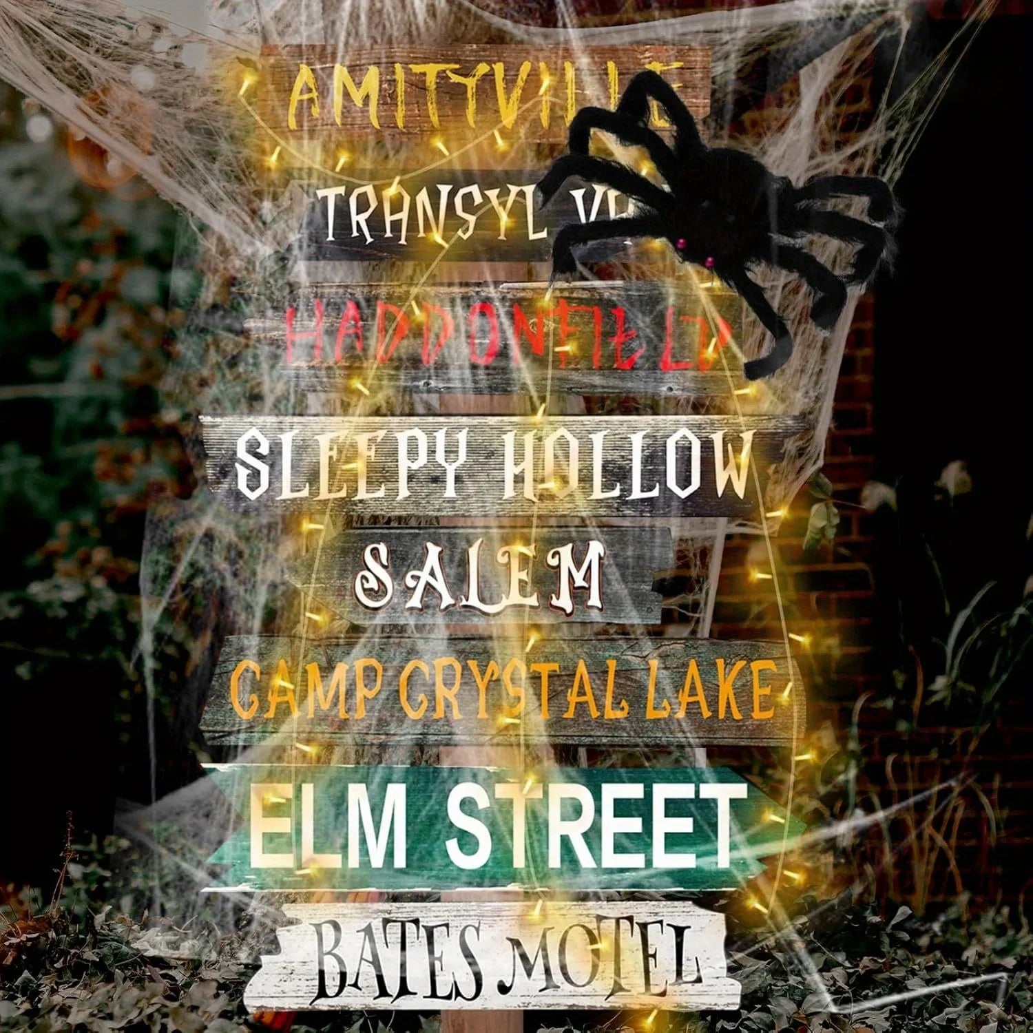 Halloween Decorations Outside Yard Sign Decor Scary Halloween Street Signs Halloween Party Photo Booth Props for Outdoor Hallowe Lootquake LLC