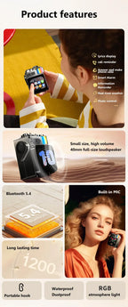 Smart Touch Screen Bluetooth Speaker Mini Portable Audio Player Wireless Handsfree Call MP3 Music Box Support TF Play APP Contro Lootquake LLC