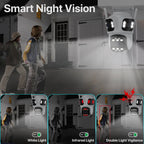 Three Lens PTZ IP Camera Outdoor 6K HD Three Screen WiFi Security Camera Auto Tracking 4K Dual Len Wirelss CCTV Camera iCsee