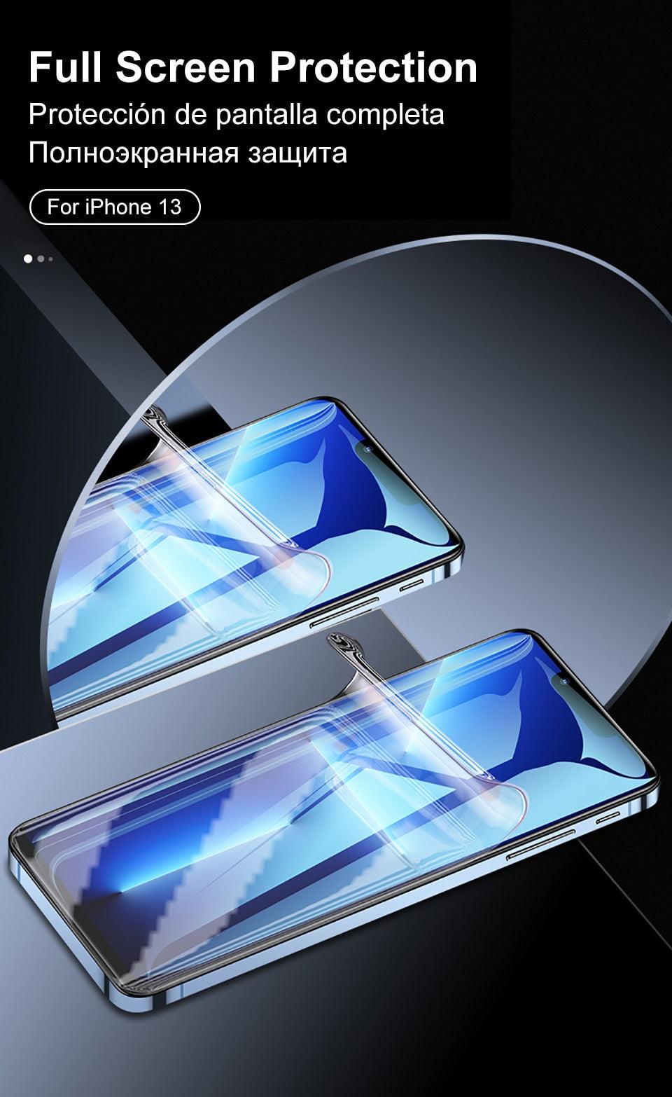 Full Cover Film For iPhone 13 Pro Max Screen Protector 12 11 Pro Max Mini XR X XS Max 8 7 6 6S Plus SE 2022 Soft Film Film Screen Protector Stevvex